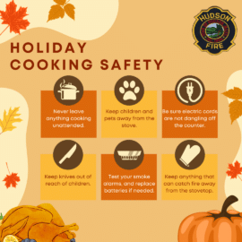 Hudson Fire Offers Safety Tips for Cooking This Holiday Season